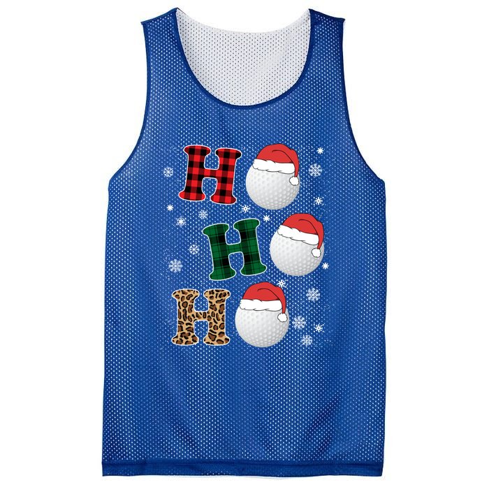 Ho Ho Ho Funny Santa Claus Golf Lovers Christmas Plaid Meaningful Gift Mesh Reversible Basketball Jersey Tank