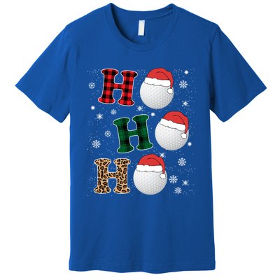 Ho Ho Ho Funny Santa Claus Golf Lovers Christmas Plaid Meaningful Gift Premium T-Shirt