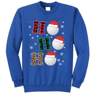 Ho Ho Ho Funny Santa Claus Golf Lovers Christmas Plaid Meaningful Gift Tall Sweatshirt