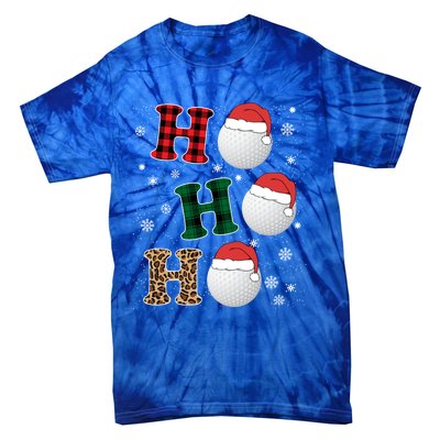 Ho Ho Ho Funny Santa Claus Golf Lovers Christmas Plaid Meaningful Gift Tie-Dye T-Shirt