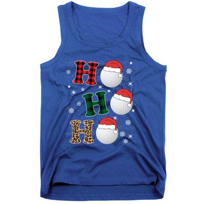 Ho Ho Ho Funny Santa Claus Golf Lovers Christmas Plaid Meaningful Gift Tank Top