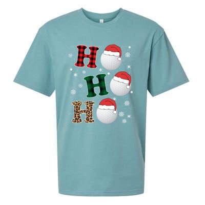 Ho Ho Ho Funny Santa Claus Golf Lovers Christmas Plaid Meaningful Gift Sueded Cloud Jersey T-Shirt