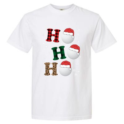 Ho Ho Ho Funny Santa Claus Golf Lovers Christmas Plaid Meaningful Gift Garment-Dyed Heavyweight T-Shirt