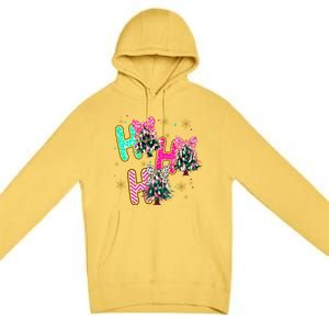 Ho Ho Ho Coquette Bow Christmas Tree Snowflake Xmas Holiday Cool Gift Premium Pullover Hoodie