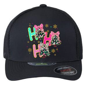 Ho Ho Ho Coquette Bow Christmas Tree Snowflake Xmas Holiday Cool Gift Flexfit Unipanel Trucker Cap