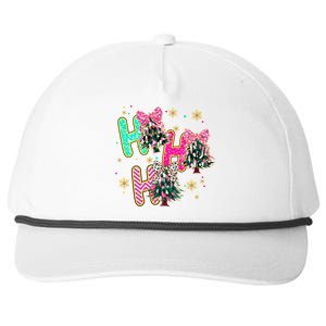 Ho Ho Ho Coquette Bow Christmas Tree Snowflake Xmas Holiday Cool Gift Snapback Five-Panel Rope Hat