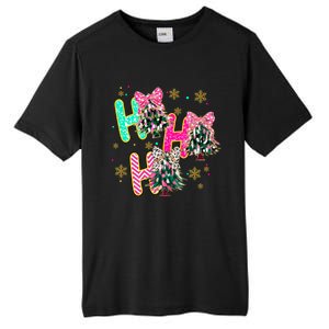 Ho Ho Ho Coquette Bow Christmas Tree Snowflake Xmas Holiday Cool Gift Tall Fusion ChromaSoft Performance T-Shirt