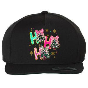 Ho Ho Ho Coquette Bow Christmas Tree Snowflake Xmas Holiday Cool Gift Wool Snapback Cap