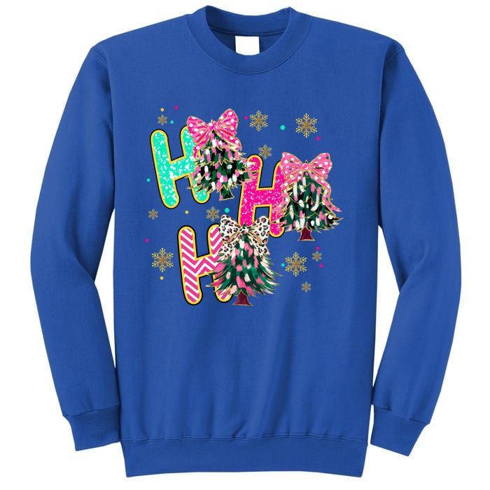 Ho Ho Ho Coquette Bow Christmas Tree Snowflake Xmas Holiday Cool Gift Sweatshirt