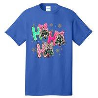 Ho Ho Ho Coquette Bow Christmas Tree Snowflake Xmas Holiday Cool Gift Tall T-Shirt