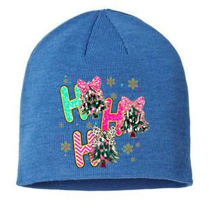 Ho Ho Ho Coquette Bow Christmas Tree Snowflake Xmas Holiday Cool Gift Sustainable Beanie