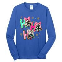 Ho Ho Ho Coquette Bow Christmas Tree Snowflake Xmas Holiday Cool Gift Tall Long Sleeve T-Shirt