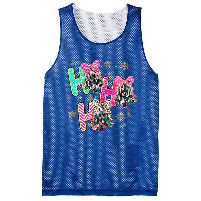 Ho Ho Ho Coquette Bow Christmas Tree Snowflake Xmas Holiday Cool Gift Mesh Reversible Basketball Jersey Tank