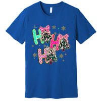 Ho Ho Ho Coquette Bow Christmas Tree Snowflake Xmas Holiday Cool Gift Premium T-Shirt