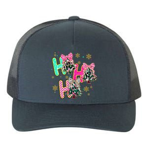 Ho Ho Ho Coquette Bow Christmas Tree Snowflake Xmas Holiday Cool Gift Yupoong Adult 5-Panel Trucker Hat