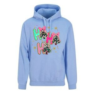 Ho Ho Ho Coquette Bow Christmas Tree Snowflake Xmas Holiday Cool Gift Unisex Surf Hoodie