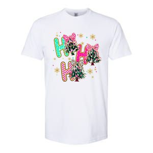 Ho Ho Ho Coquette Bow Christmas Tree Snowflake Xmas Holiday Cool Gift Softstyle CVC T-Shirt