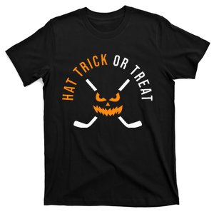 Halloween Hockey Hat Trick Or Treat Ice Hockey Player T-Shirt