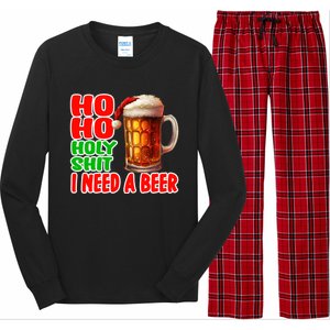 Ho Ho Holy Shit I Need A Beer Funny Christmas Ing Meaningful Gift Long Sleeve Pajama Set