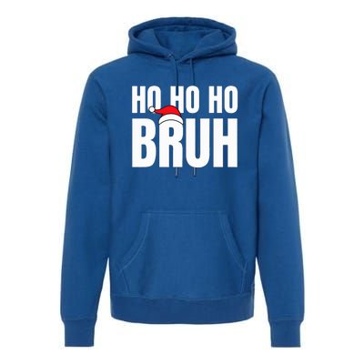 Ho Ho Ho Bruh Funny Christmas Holiday Teen Gift Santa Hat  Premium Hoodie