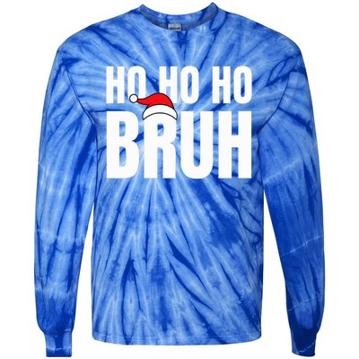 Ho Ho Ho Bruh Funny Christmas Holiday Teen Gift Santa Hat  Tie-Dye Long Sleeve Shirt