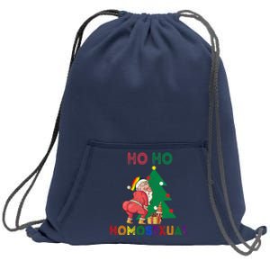 Ho Ho Ho Sexual Gay Santa LGBT Pride Rainbow Christmas Xmas Holiday Sweatshirt Cinch Pack Bag