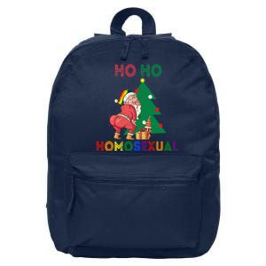 Ho Ho Ho Sexual Gay Santa LGBT Pride Rainbow Christmas Xmas Holiday 16 in Basic Backpack