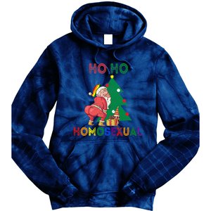 Ho Ho Ho Sexual Gay Santa LGBT Pride Rainbow Christmas Xmas Holiday Tie Dye Hoodie