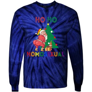 Ho Ho Ho Sexual Gay Santa LGBT Pride Rainbow Christmas Xmas Holiday Tie-Dye Long Sleeve Shirt