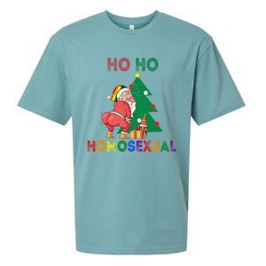 Ho Ho Ho Sexual Gay Santa LGBT Pride Rainbow Christmas Xmas Holiday Sueded Cloud Jersey T-Shirt