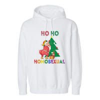 Ho Ho Ho Sexual Gay Santa LGBT Pride Rainbow Christmas Xmas Holiday Garment-Dyed Fleece Hoodie