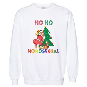 Ho Ho Ho Sexual Gay Santa LGBT Pride Rainbow Christmas Xmas Holiday Garment-Dyed Sweatshirt