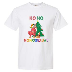 Ho Ho Ho Sexual Gay Santa LGBT Pride Rainbow Christmas Xmas Holiday Garment-Dyed Heavyweight T-Shirt