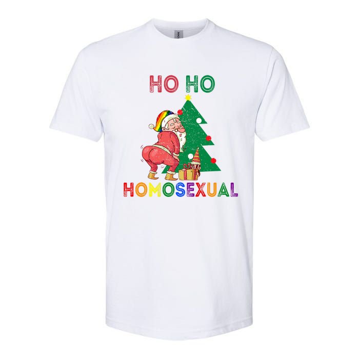 Ho Ho Ho Sexual Gay Santa LGBT Pride Rainbow Christmas Xmas Holiday Softstyle CVC T-Shirt