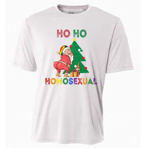 Ho Ho Ho Sexual Gay Santa LGBT Pride Rainbow Christmas Xmas Holiday Cooling Performance Crew T-Shirt