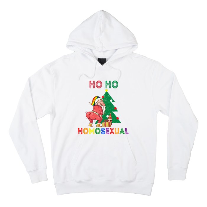 Ho Ho Ho Sexual Gay Santa LGBT Pride Rainbow Christmas Xmas Holiday Hoodie