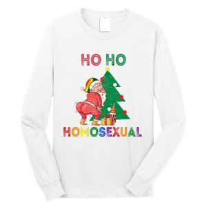 Ho Ho Ho Sexual Gay Santa LGBT Pride Rainbow Christmas Xmas Holiday Long Sleeve Shirt