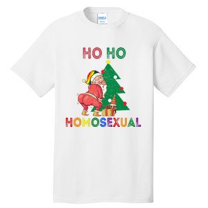 Ho Ho Ho Sexual Gay Santa LGBT Pride Rainbow Christmas Xmas Holiday Tall T-Shirt