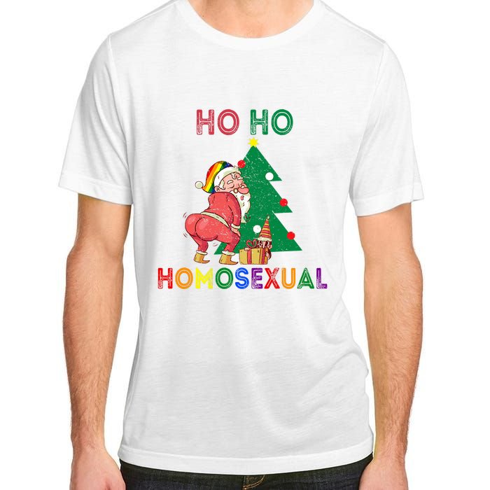 Ho Ho Ho Sexual Gay Santa LGBT Pride Rainbow Christmas Xmas Holiday Adult ChromaSoft Performance T-Shirt