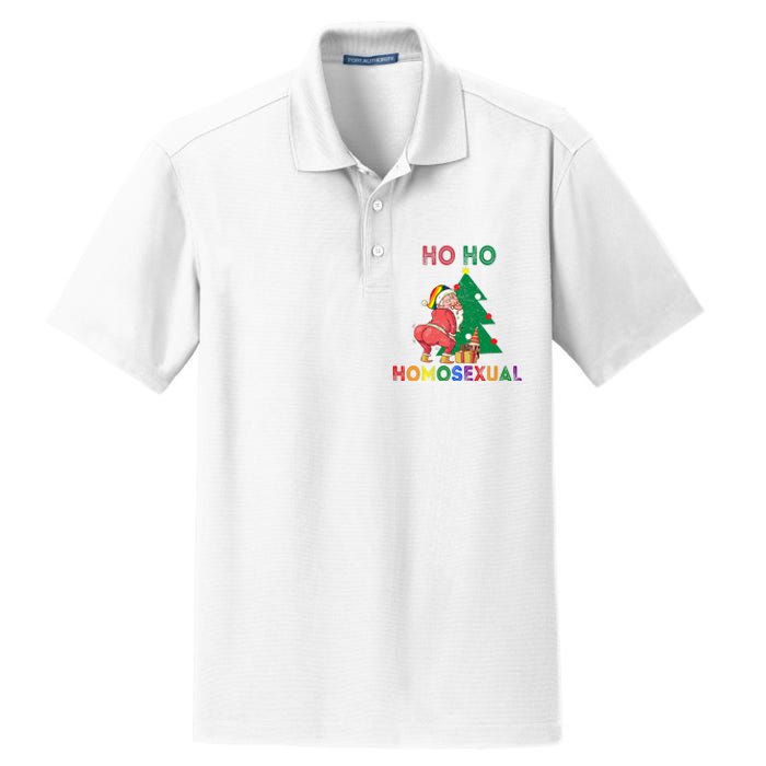 Ho Ho Ho Sexual Gay Santa LGBT Pride Rainbow Christmas Xmas Holiday Dry Zone Grid Polo