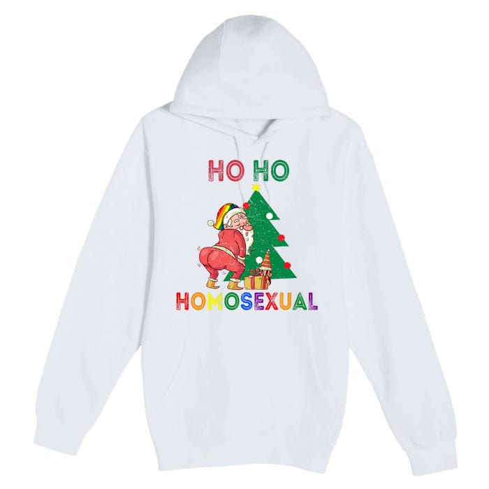 Ho Ho Ho Sexual Gay Santa LGBT Pride Rainbow Christmas Xmas Holiday Premium Pullover Hoodie