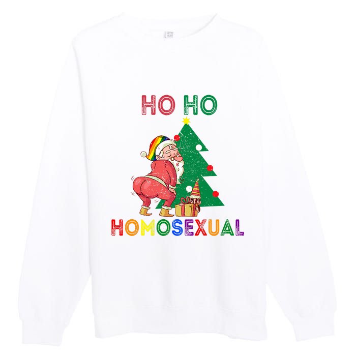 Ho Ho Ho Sexual Gay Santa LGBT Pride Rainbow Christmas Xmas Holiday Premium Crewneck Sweatshirt