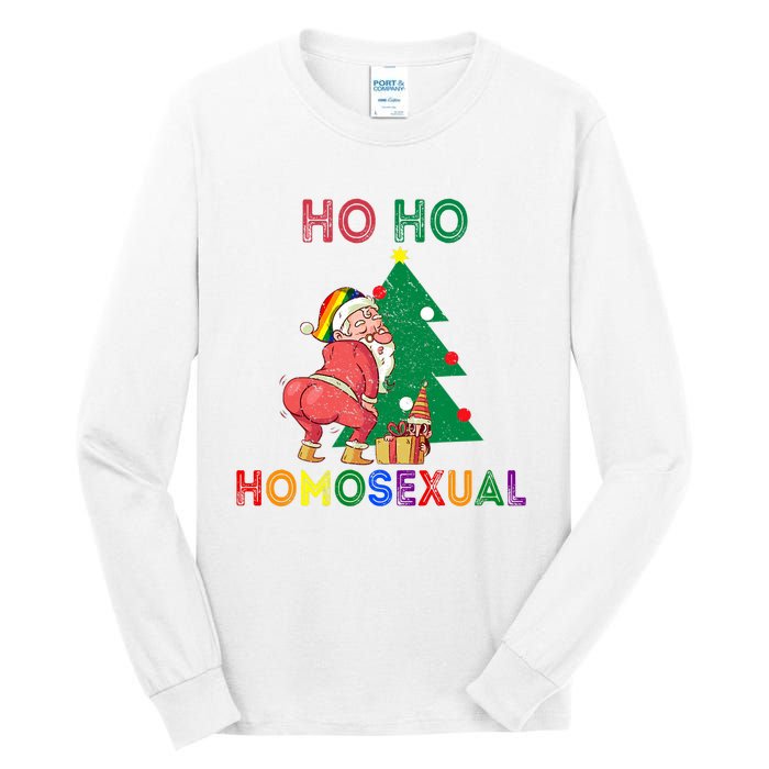 Ho Ho Ho Sexual Gay Santa LGBT Pride Rainbow Christmas Xmas Holiday Tall Long Sleeve T-Shirt