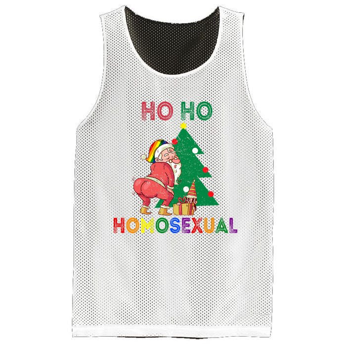 Ho Ho Ho Sexual Gay Santa LGBT Pride Rainbow Christmas Xmas Holiday Mesh Reversible Basketball Jersey Tank