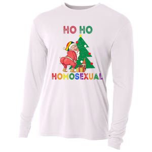 Ho Ho Ho Sexual Gay Santa LGBT Pride Rainbow Christmas Xmas Holiday Cooling Performance Long Sleeve Crew