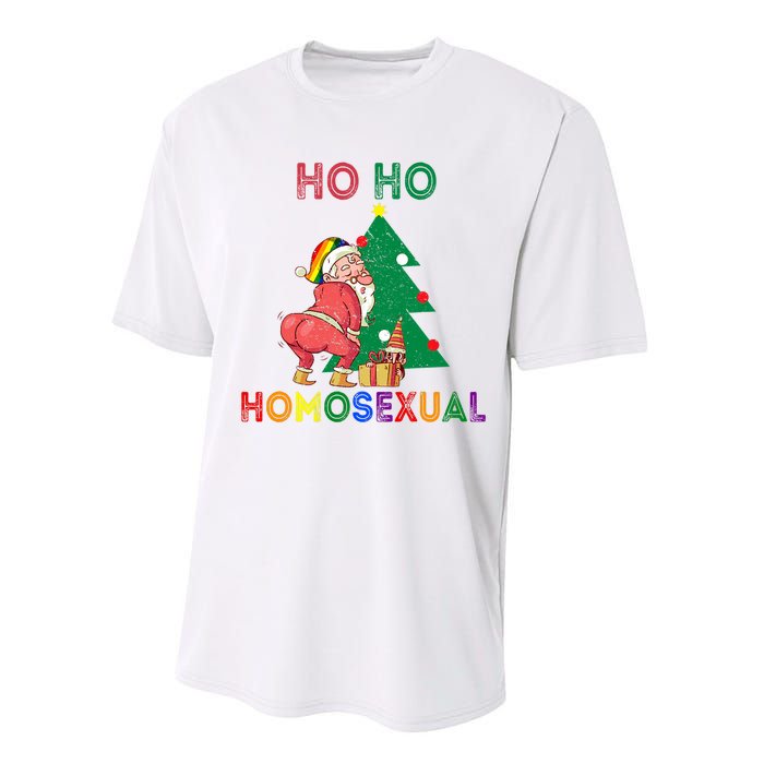 Ho Ho Ho Sexual Gay Santa LGBT Pride Rainbow Christmas Xmas Holiday Performance Sprint T-Shirt