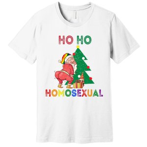 Ho Ho Ho Sexual Gay Santa LGBT Pride Rainbow Christmas Xmas Holiday Premium T-Shirt