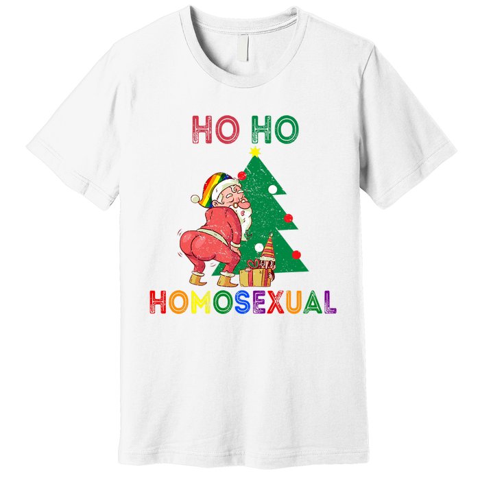 Ho Ho Ho Sexual Gay Santa LGBT Pride Rainbow Christmas Xmas Holiday Premium T-Shirt