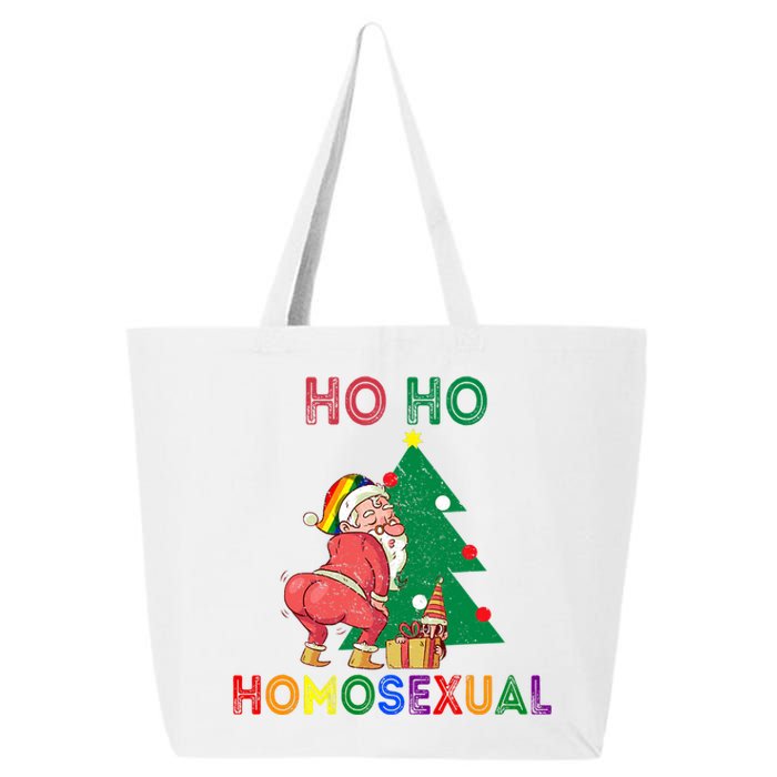 Ho Ho Ho Sexual Gay Santa LGBT Pride Rainbow Christmas Xmas Holiday 25L Jumbo Tote