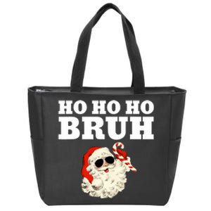 Ho Ho Ho Bruh Funny Christmas Santa Zip Tote Bag